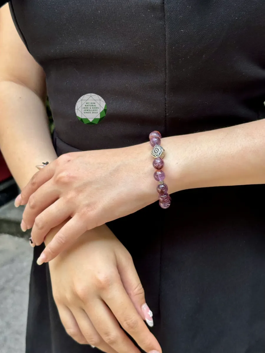 💜 VÒNG THẠCH ANH TÍM MELODY MIX CHARM BẠC THÁI 925