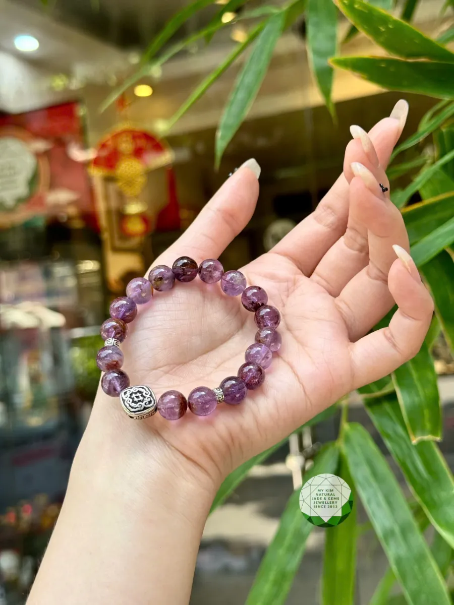 💜 VÒNG THẠCH ANH TÍM MELODY MIX CHARM BẠC THÁI 925