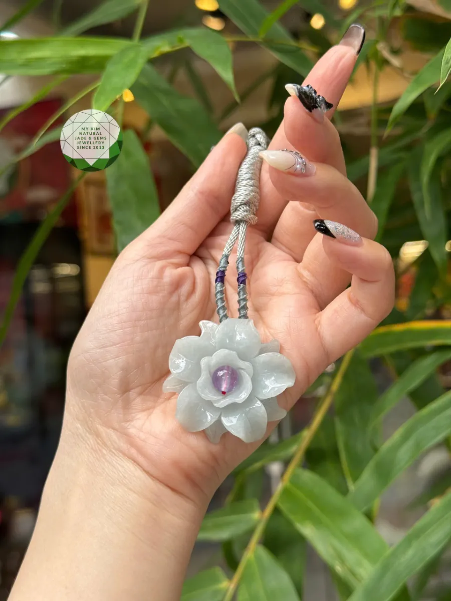 💎 Mặt Dây HOA LAN NGỌC CẨM THẠCH – Thanh Khiết, Cao Quý, Tràn Đầy Sinh Khí | Trang Sức Thủ Công Tinh Tế