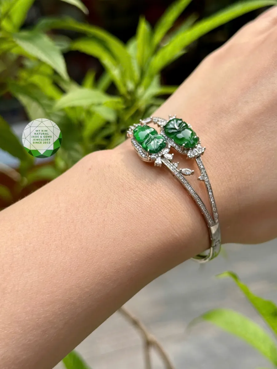 💎 Vòng Ngọc Phỉ Thúy “Đế Vương” – Imperial Jade – Chạm Khắc Cá Chép Thủ Công | Trang Sức Thiết Kế Sang Trọng, Phiên Bản Giới Hạn