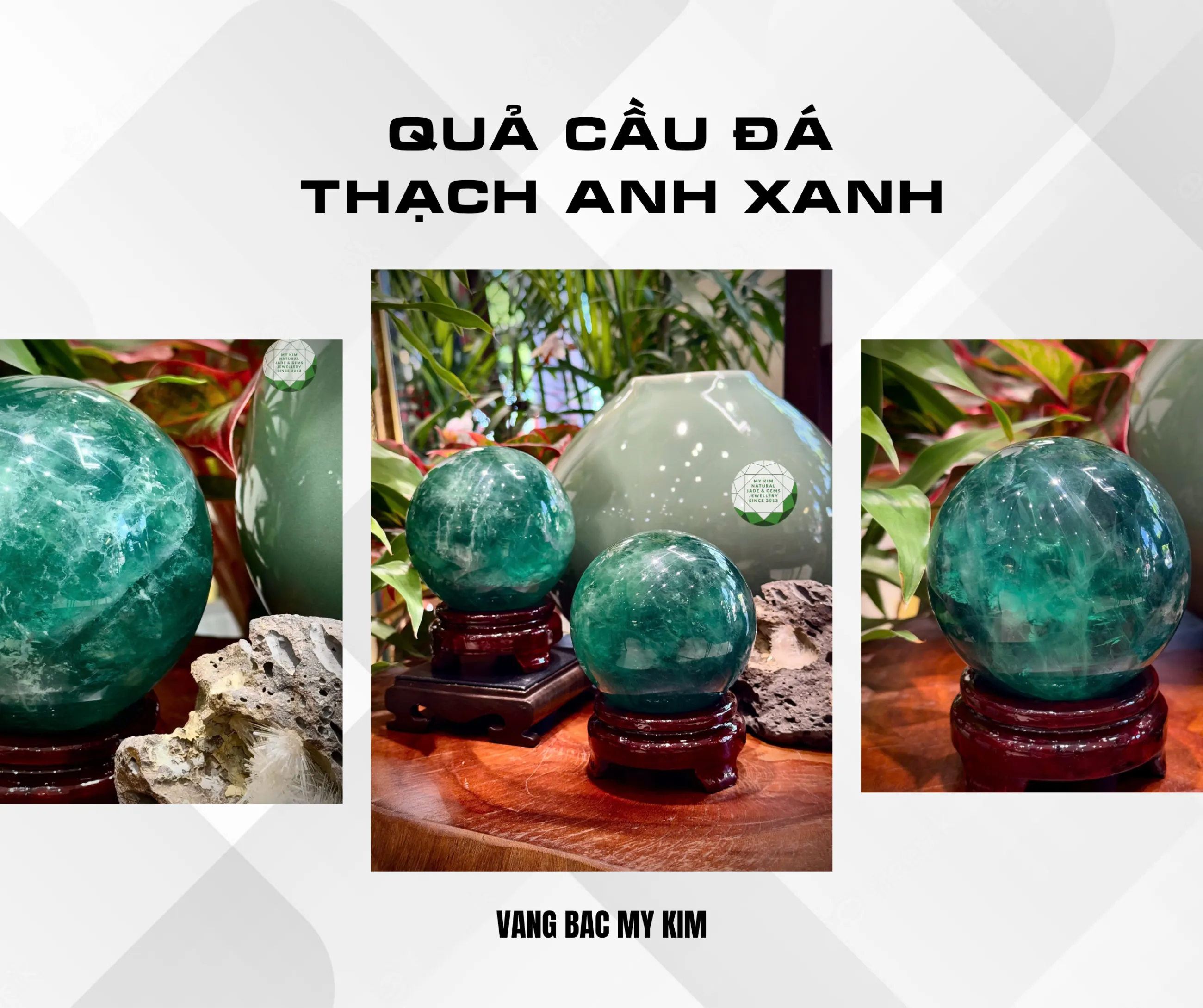 💚 Quả Cầu Thạch Anh Xanh Fluorite 💚 