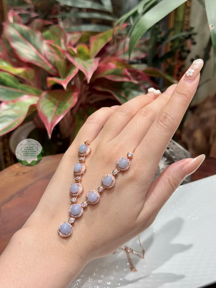 Dây chuyền Ngọc Phỉ Thúy Tử La Lan Vip -  bạc si vàng hồng liền mặt