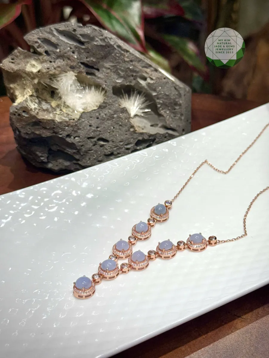 Dây chuyền Ngọc Phỉ Thúy Tử La Lan Vip - bạc si vàng hồng liền mặt