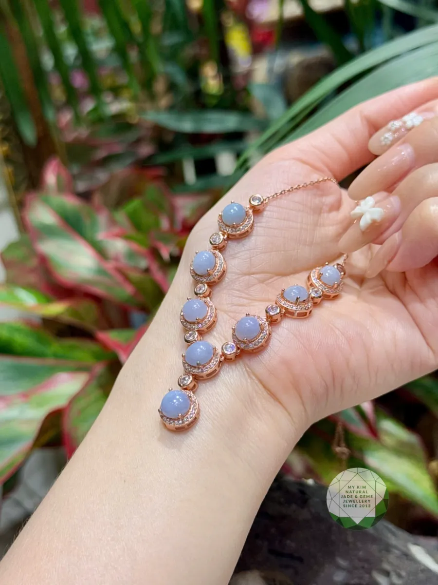 Dây chuyền Ngọc Phỉ Thúy Tử La Lan Vip -  bạc si vàng hồng liền mặt