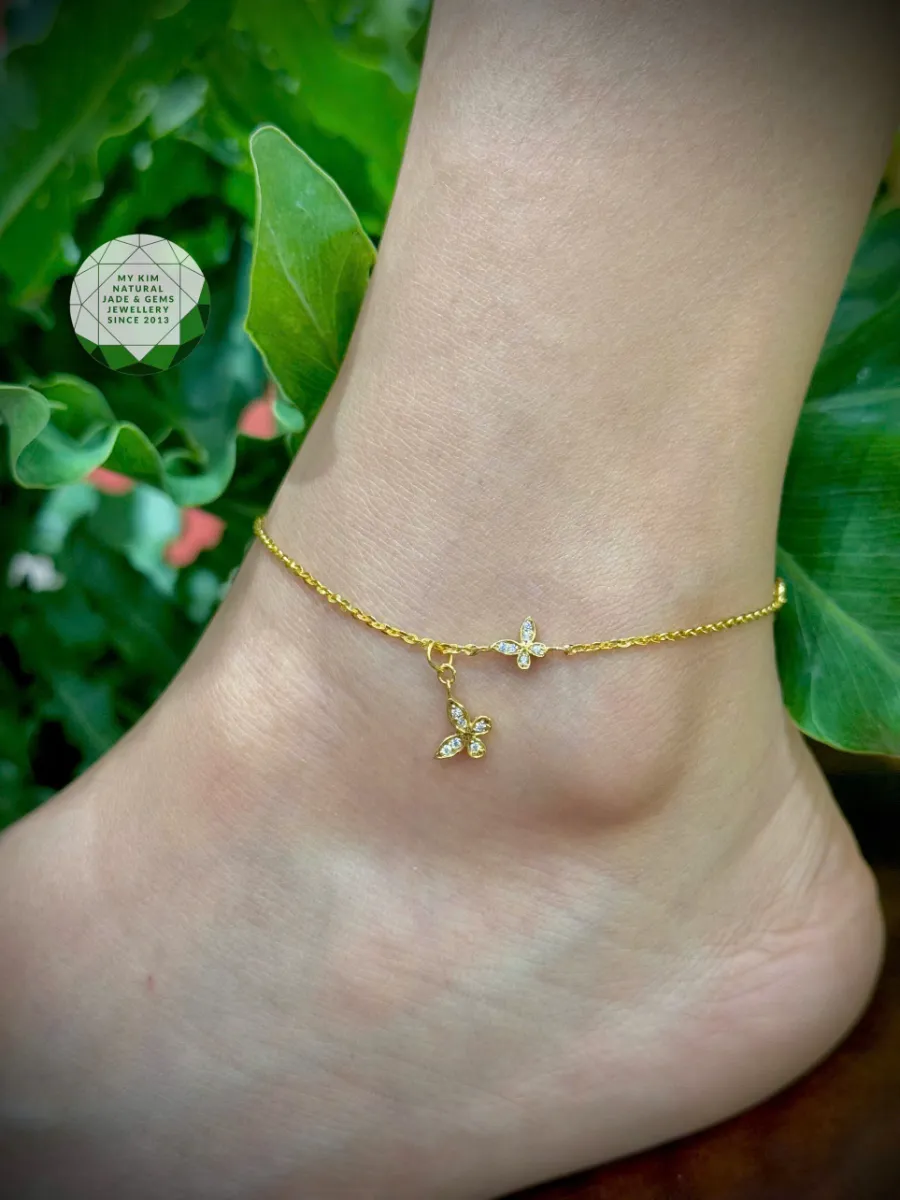 💛 Set Bông Tai & Lắc Chân Hồ Điệp Vàng 10K – Sắc Vàng Của Sự Thanh Nhã