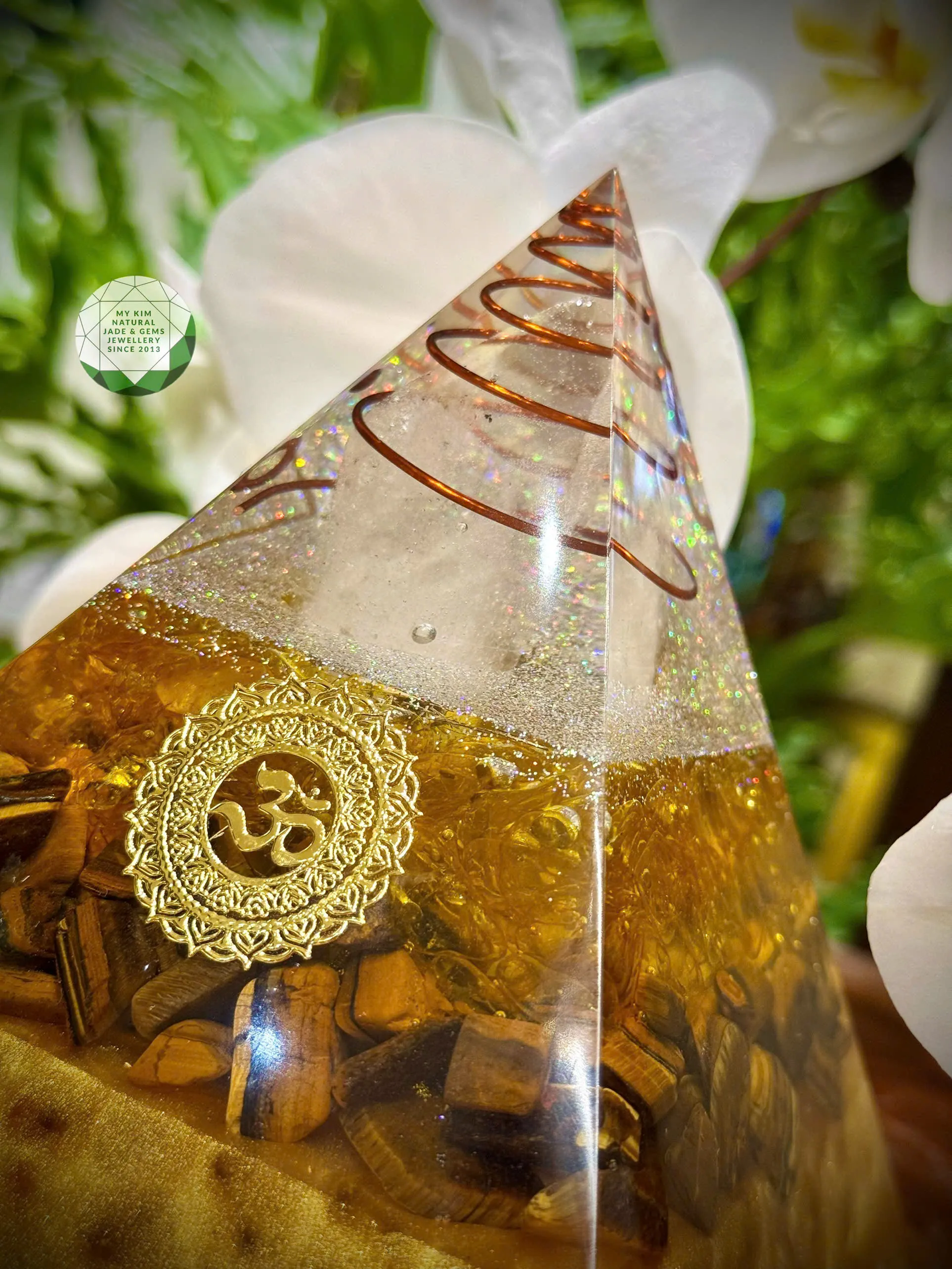 🌕 Tháp Năng Lượng Orgonite Mắt Hổ – Ánh Vàng Của Sức Mạnh & Tập Trung