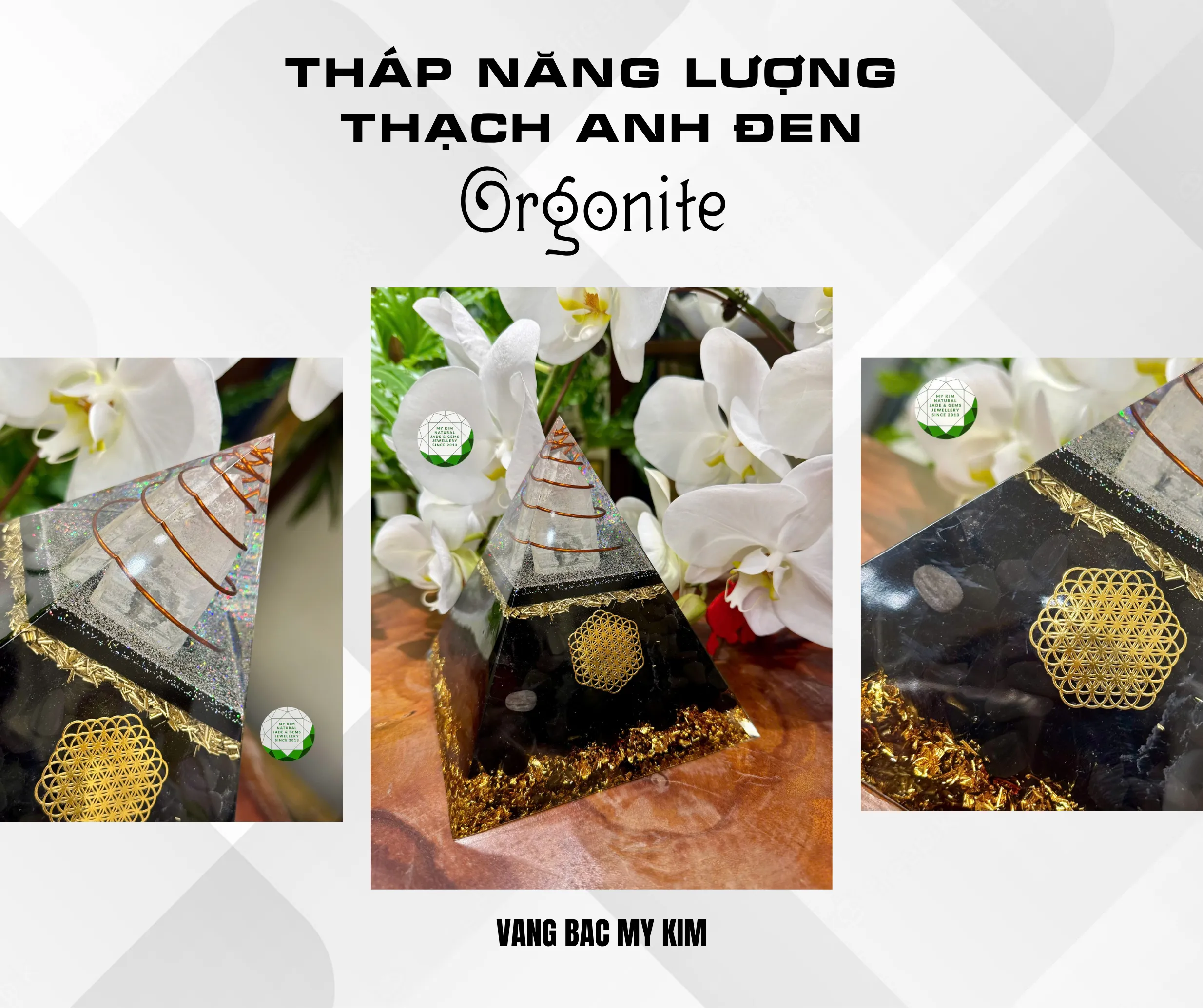  Tháp Năng Lượng Organite Thạch Anh Đen 