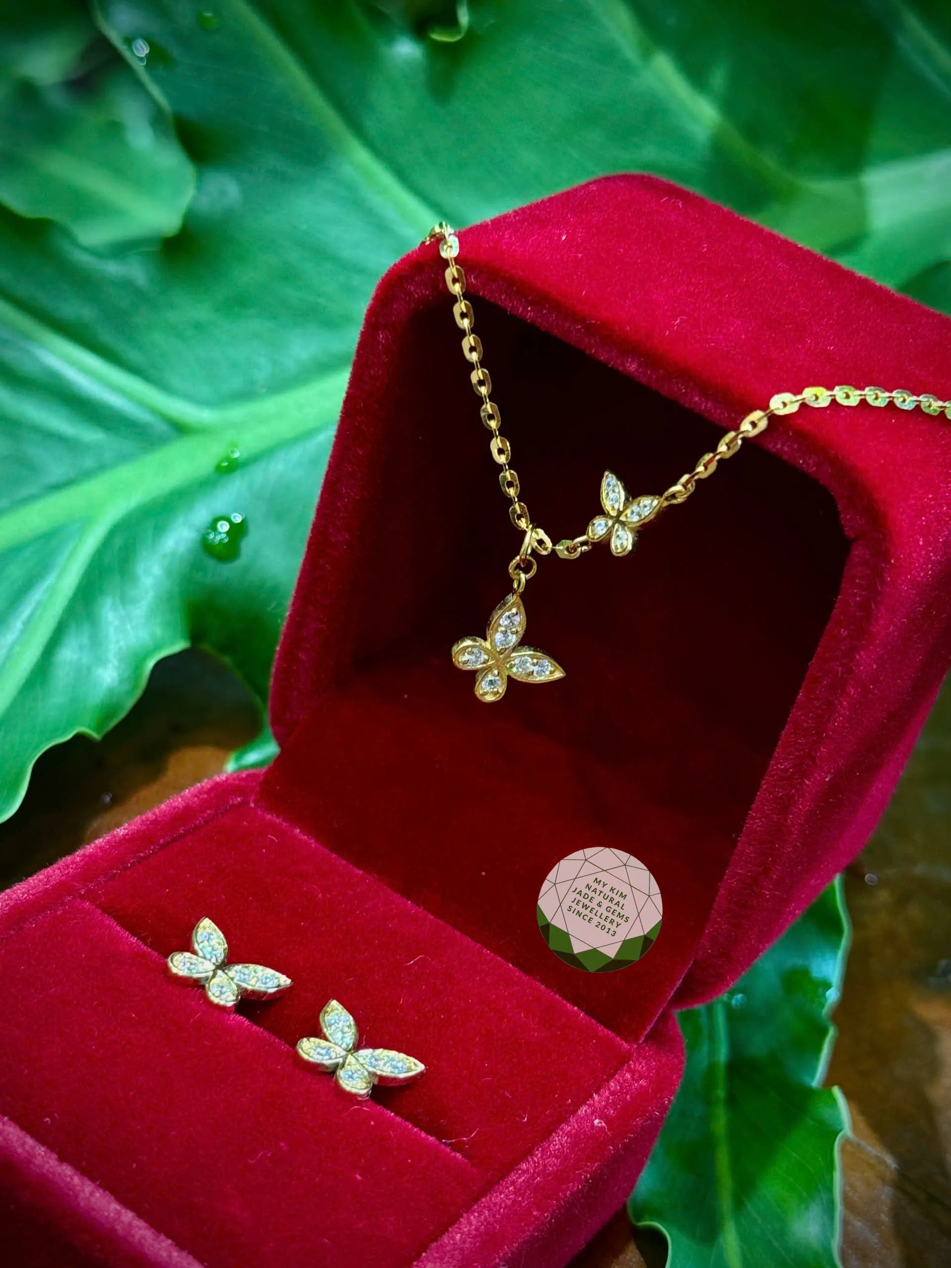 💛 Set Bông Tai & Lắc Chân Hồ Điệp Vàng 10K – Sắc Vàng Của Sự Thanh Nhã