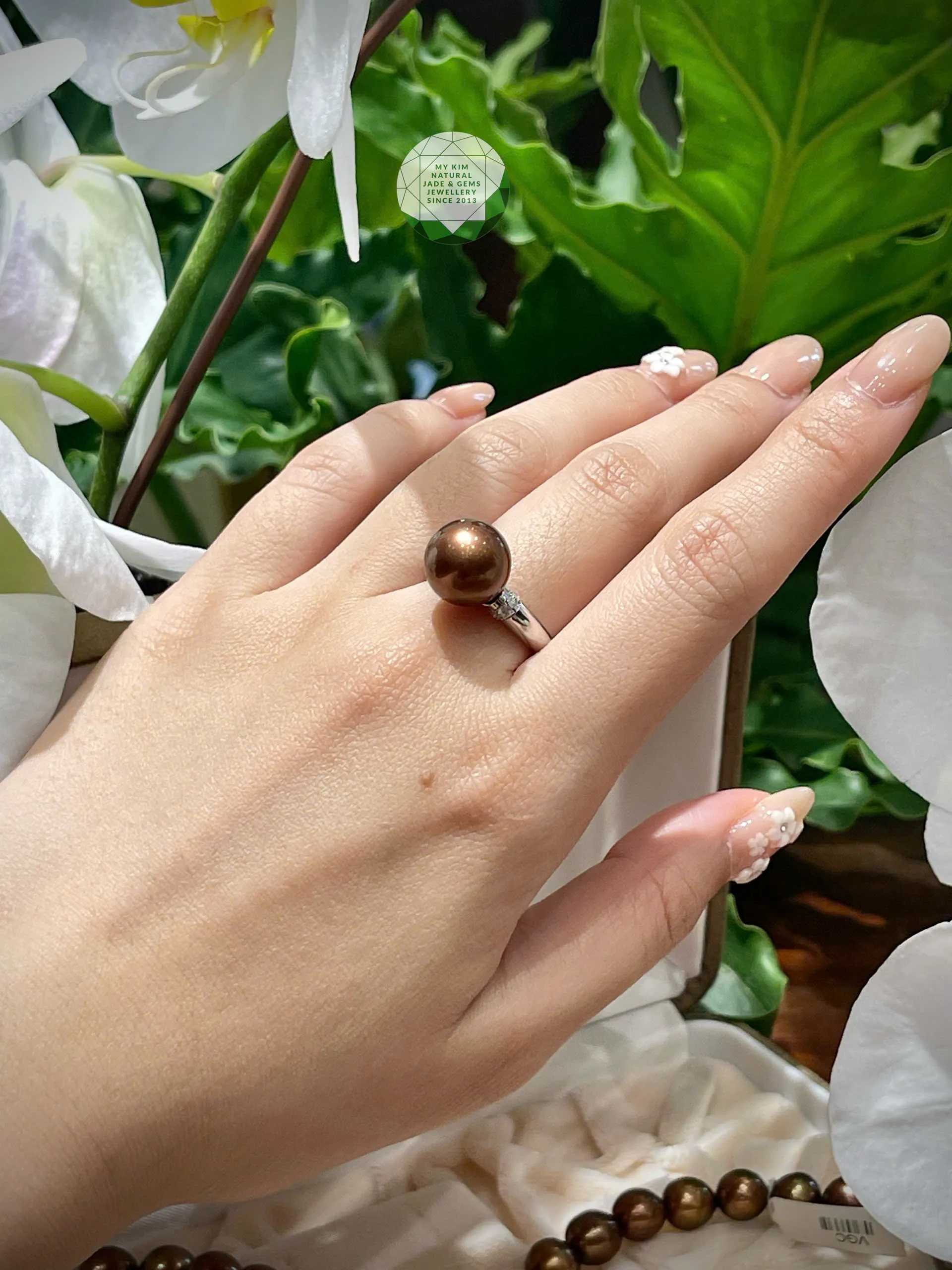 💫 Set Ngọc Trai Mặn Tahiti- Màu Nâu Socola – Sắc Trầm Sang Trọng Theo Thời Gian