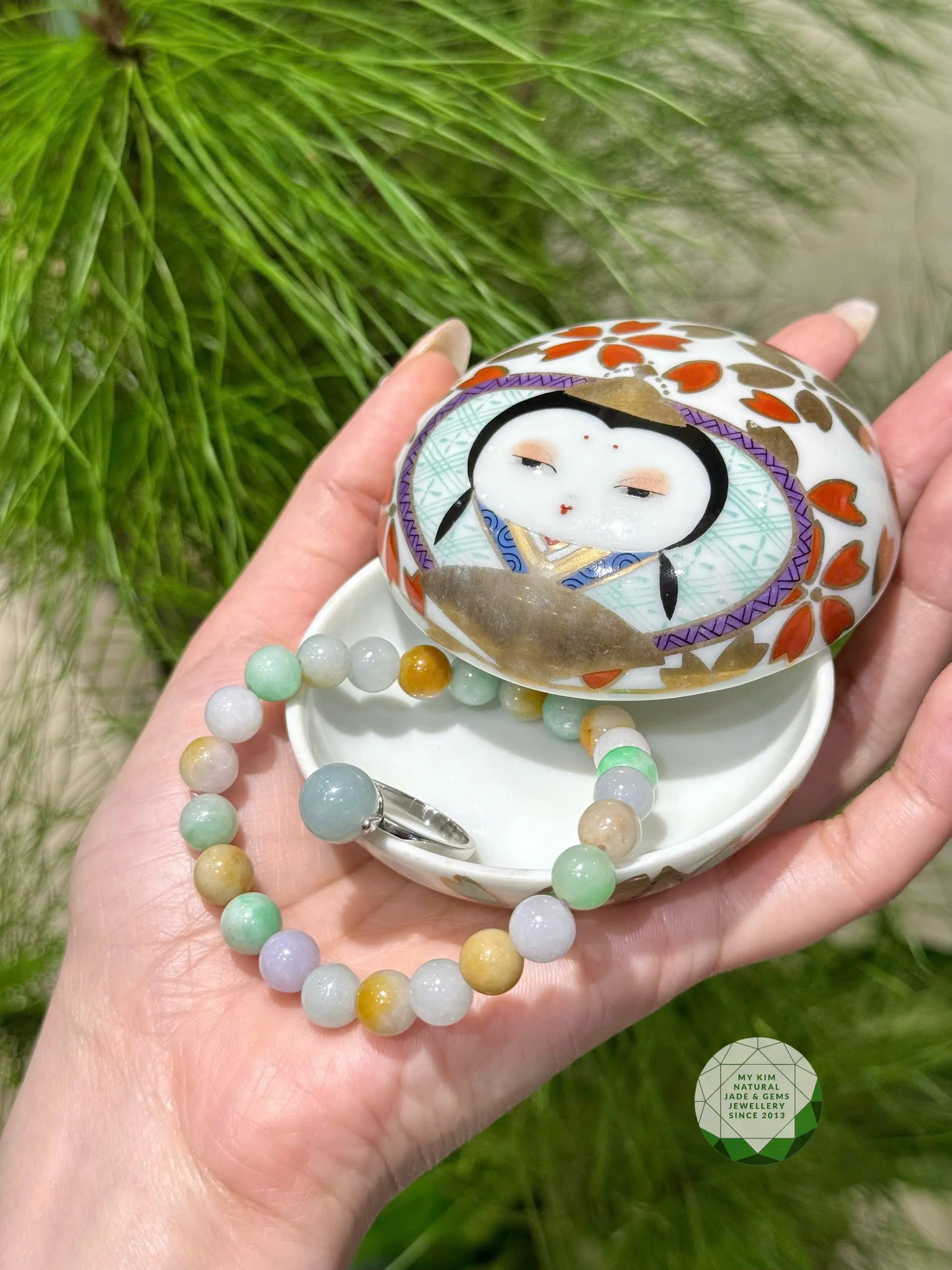 Set Vòng Tay và Nhẫn Ngọc Phỉ Thúy Đa Bảo Tự Nhiên – Sắc Ngọc Giao Hòa