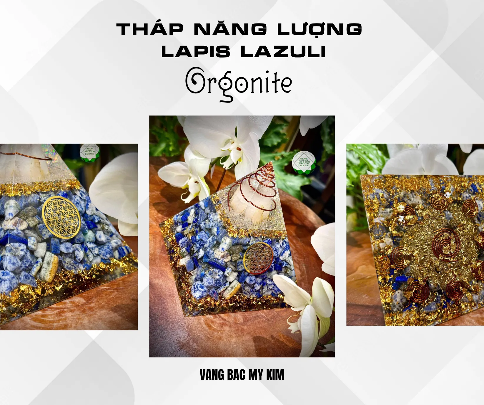 🔹 Tháp Năng Lượng Orgonite Lapis Lazuli 