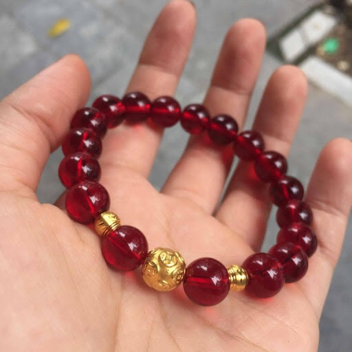 Vòng mã não mix charm vàng 24k