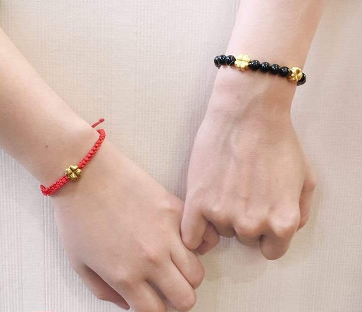 Vòng dây tết Cỏ 4 lá vàng