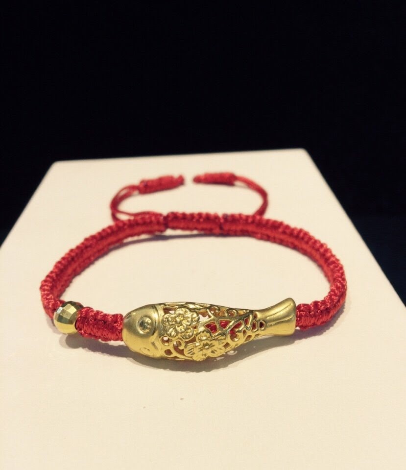 Vòng dây tết Cá chép + Bi vàng 24k