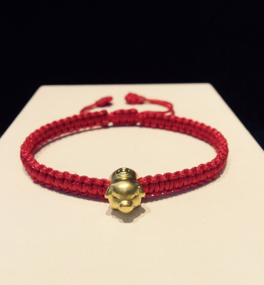 Vòng dây tết charm Heo vàng 24k