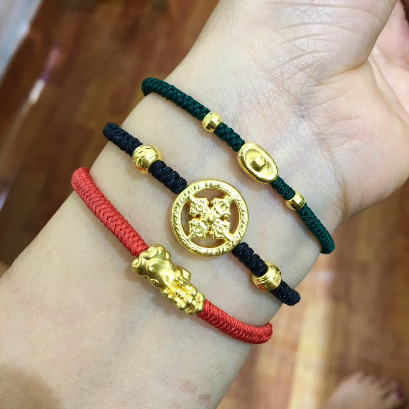 Vòng dây tết charm vàng 24k