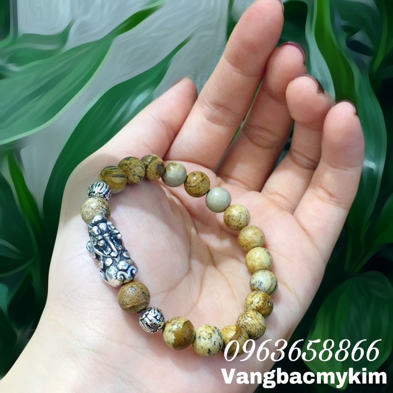 Vòng đá Picture Jasper mix Bạc 925