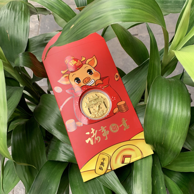 Lì xì heo đồng tiền vàng cá chép vượt vũ môn