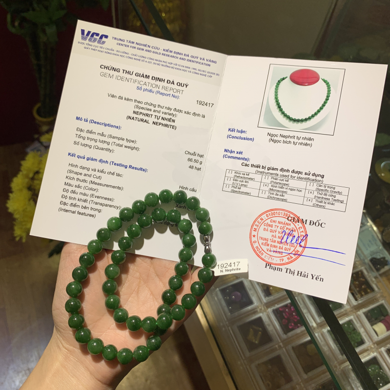 💎 Vòng Cổ Ngọc Bích VIP size 9,5mm • Trang Sức Phong Thủy Cao Cấp