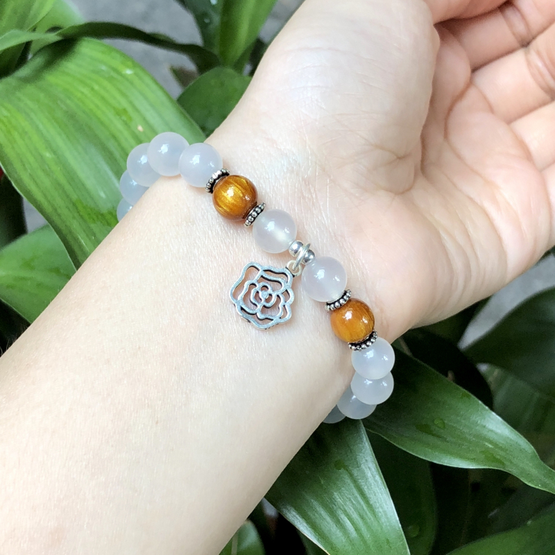 Thạch anh trắng mix phụ kiện bạc