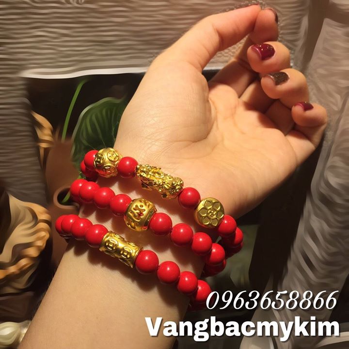 Vòng Chusa mix charm vàng 24k