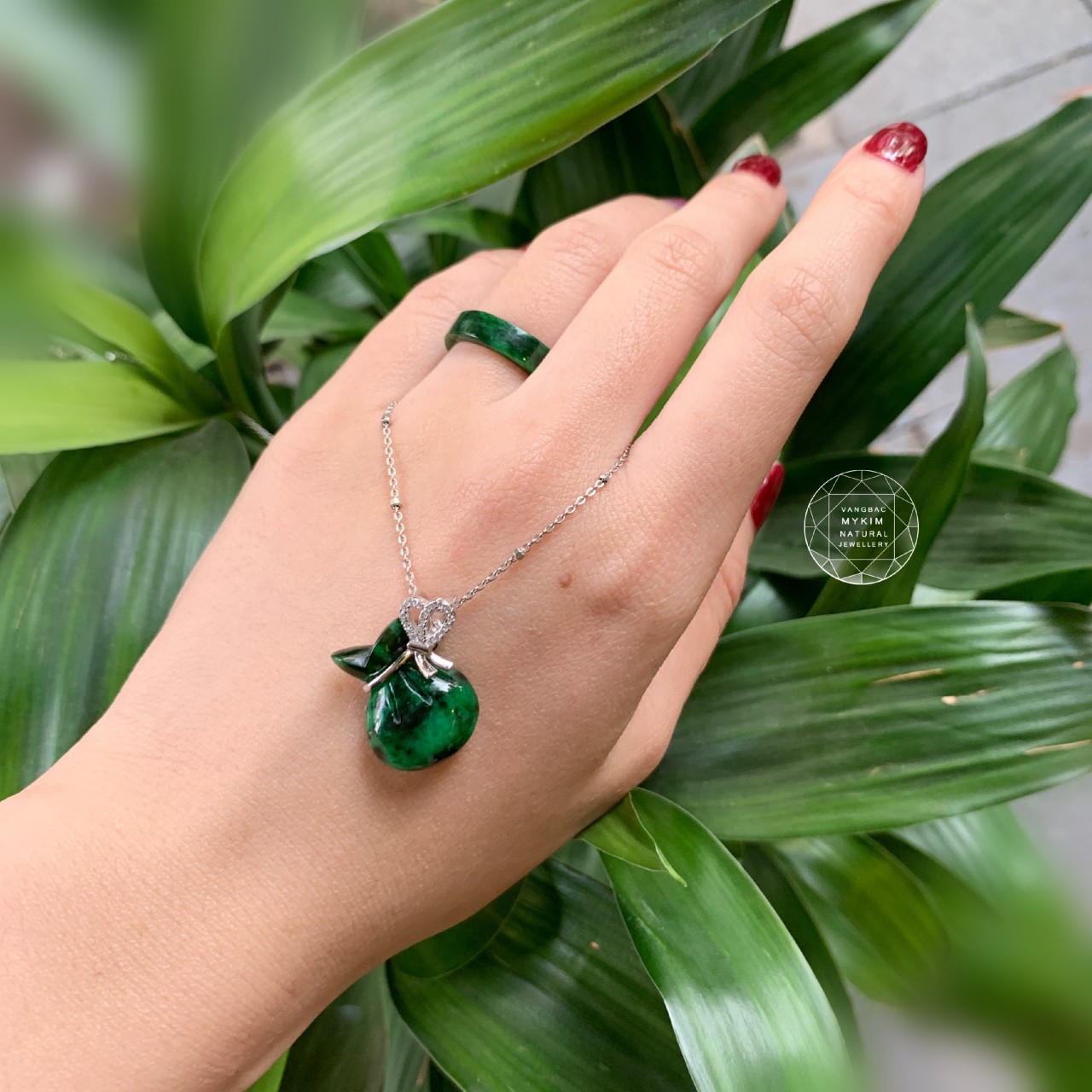BỘ NHẪN + DÂY MẶT PHỈ THÚY CAO CẤP