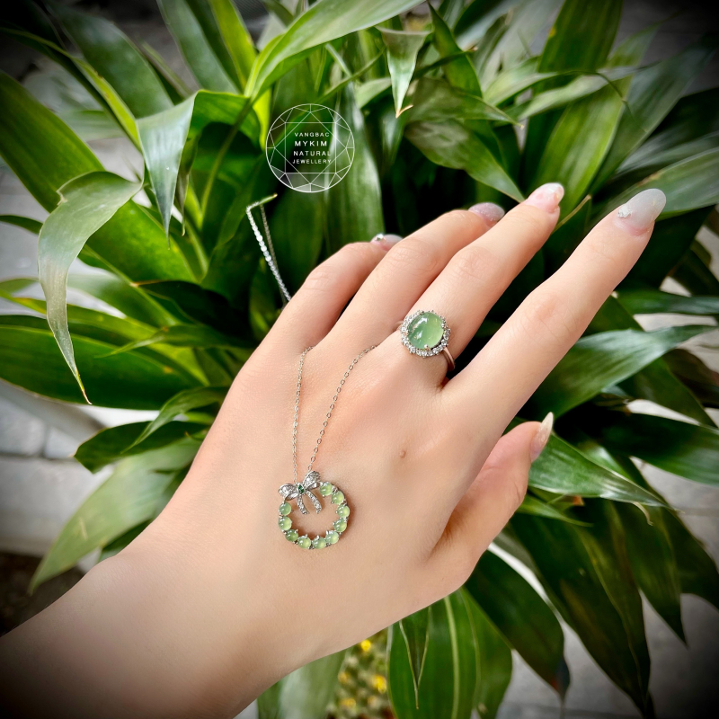 Set dây chuyền và Nhẫn Ngọc Phỉ Thúy Myanmar