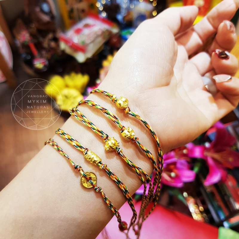 Dây tết chỉ ngũ sắc - Vàng 24k