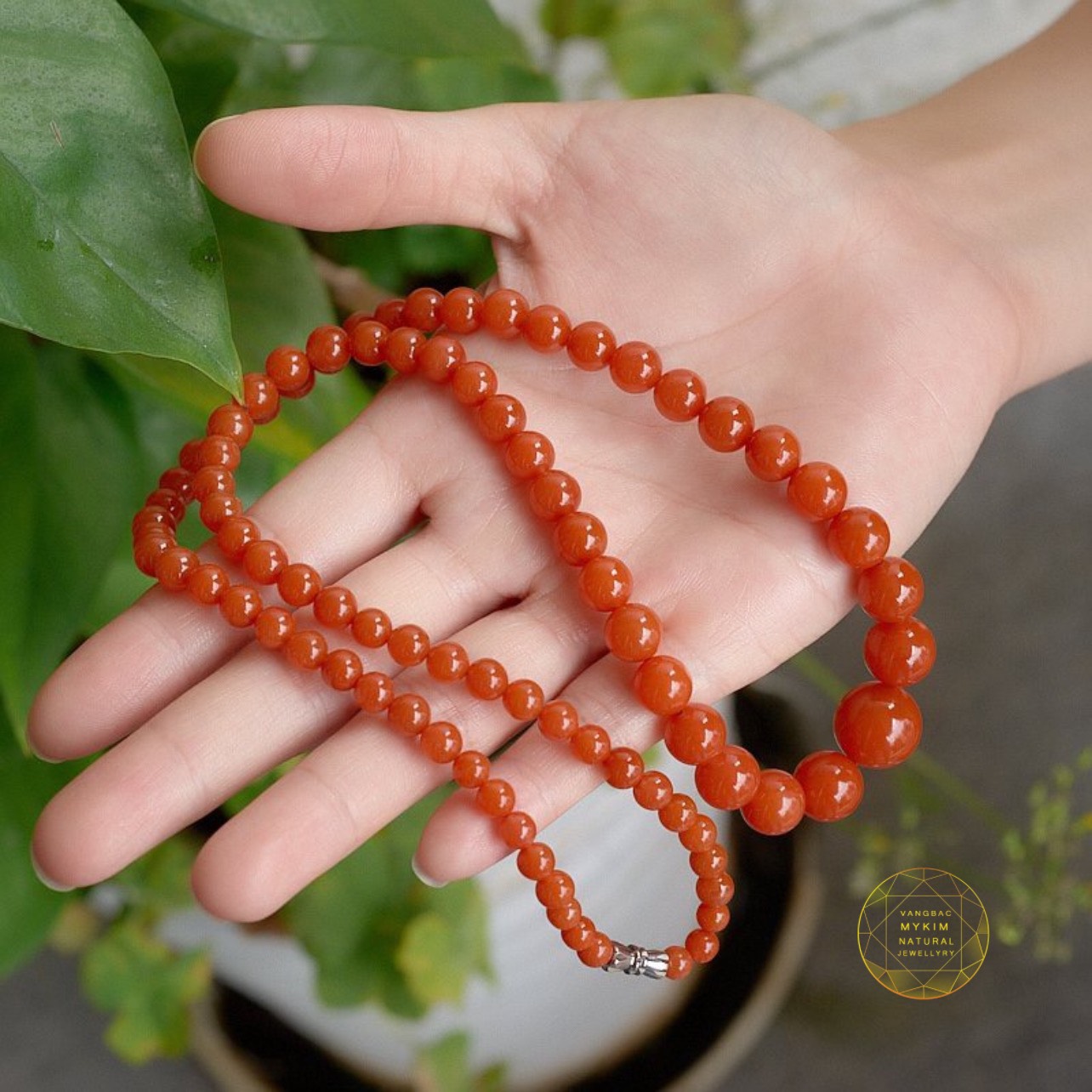 CHUỖI CỔ MÃ NÃO NAM HỒNG