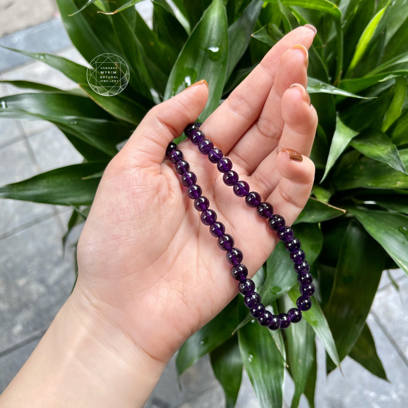 Thạch Anh Tím * Amethyst - Chuỗi 3v quấn Vip