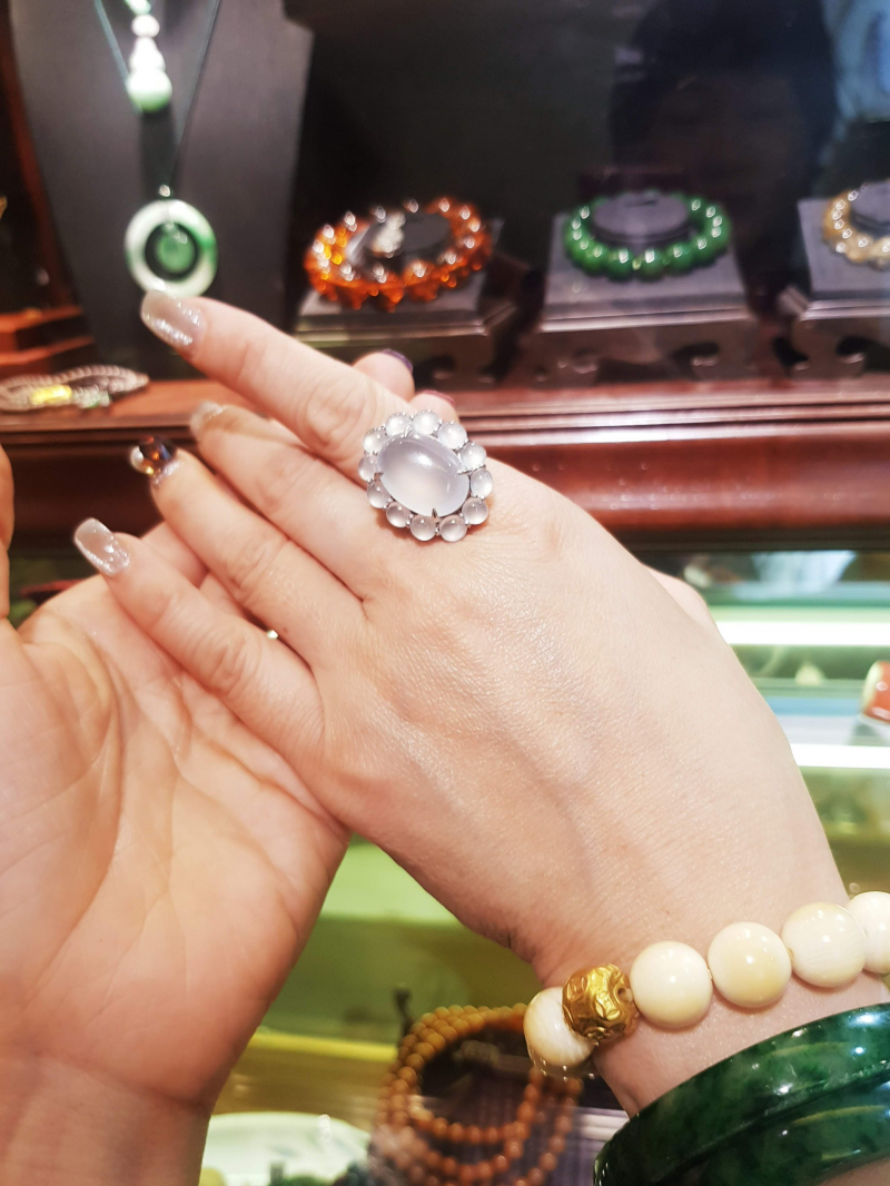 ❄️ NHẪN PHỈ THÚY BĂNG NGỌC – VÀNG 10K | 14K | 18K – PHỐI HAI MÀU