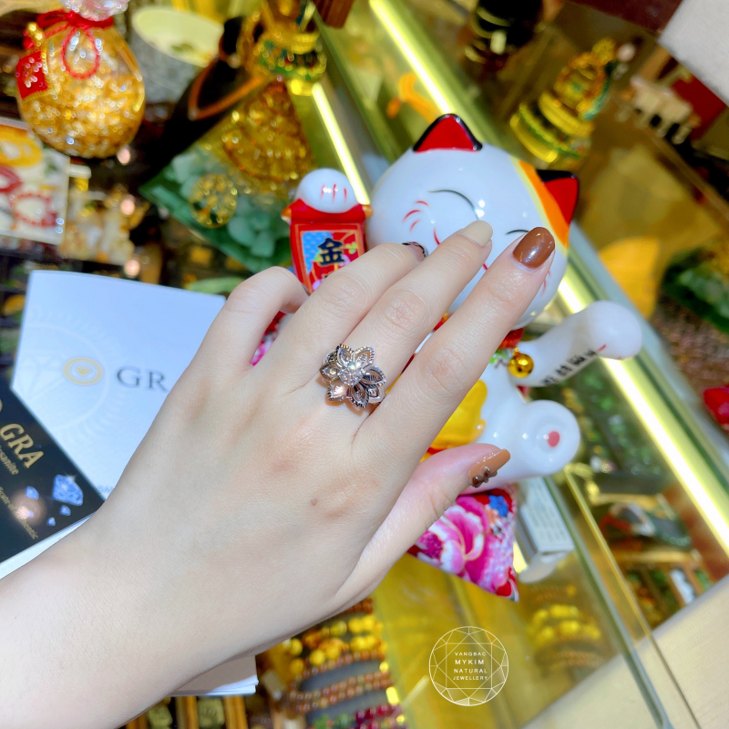 Nhẫn Đính Kim Moissanite - Vàng 10k - 14k - 18k
