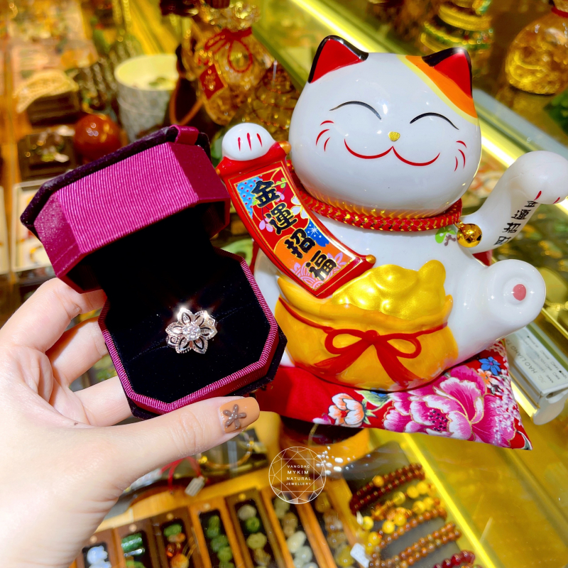 Nhẫn Đính Kim Moissanite - Vàng 10k - 14k - 18k