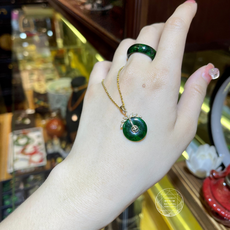 Mặt Dây Đồng Điếu Đính Kim Cương  - Bọc Vàng 14k