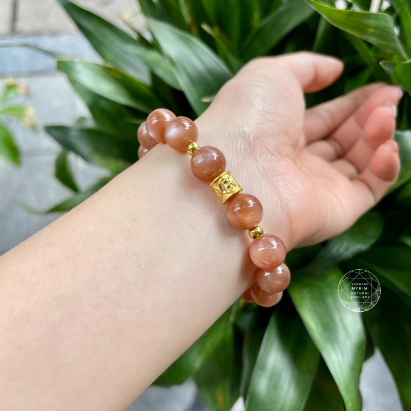 Vòng Đá Sunstone - Mix Vàng 24k