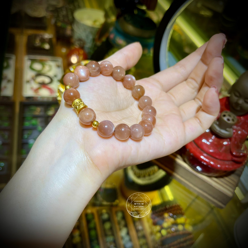 Vòng Đá Sunstone - Mix Vàng 24k