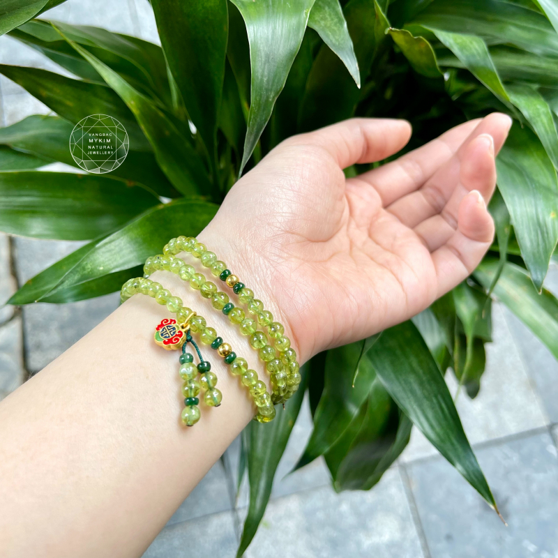 Chuỗi Vòng Đá Peridot Mix Vàng 24k
