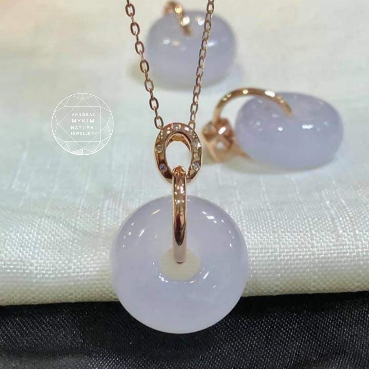 🌸 Dây Chuyền Liền Mặt Ngọc Phỉ Thúy Đồng Điếu Tử La Lan – Hộ Tâm & Cân Bằng Cảm Xúc | Vàng Hồng 10k | 14k | 18k