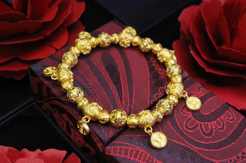 Lắc tay Kim tiền - Charm Vàng 24k nguyên chất