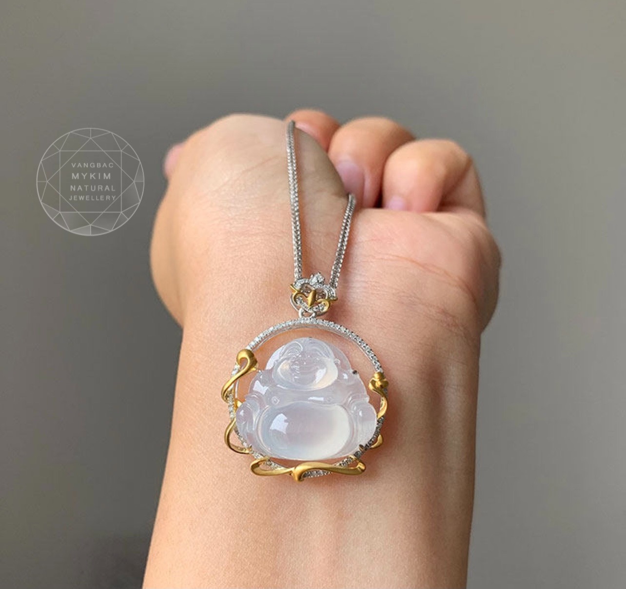 Mặt dây Phật Di Lặc - Bọc vàng 2 màu