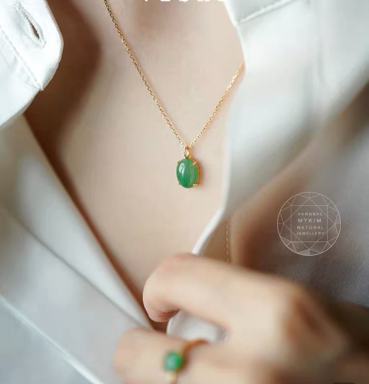 Mặt dây bầu dục - Ngọc Jadeite