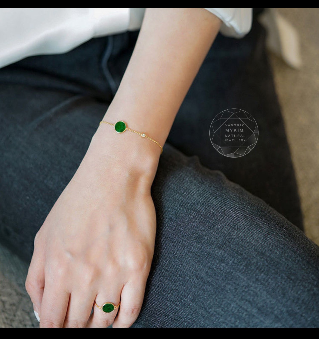 Bộ 4 món Ngọc Jadeite - Vàng 10k - 14k - 18k