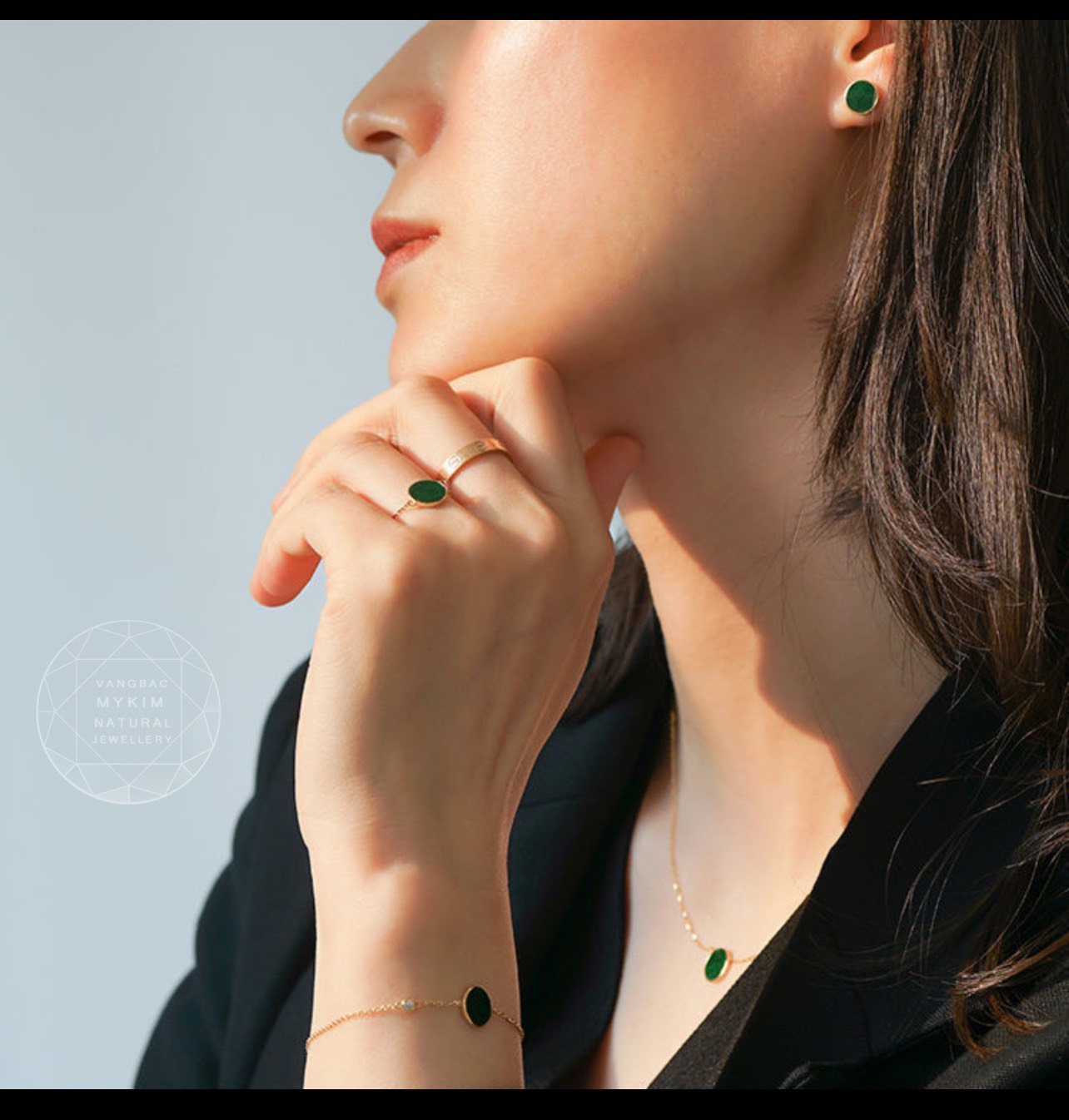 Bộ 4 món Ngọc Jadeite - Vàng 10k - 14k - 18k