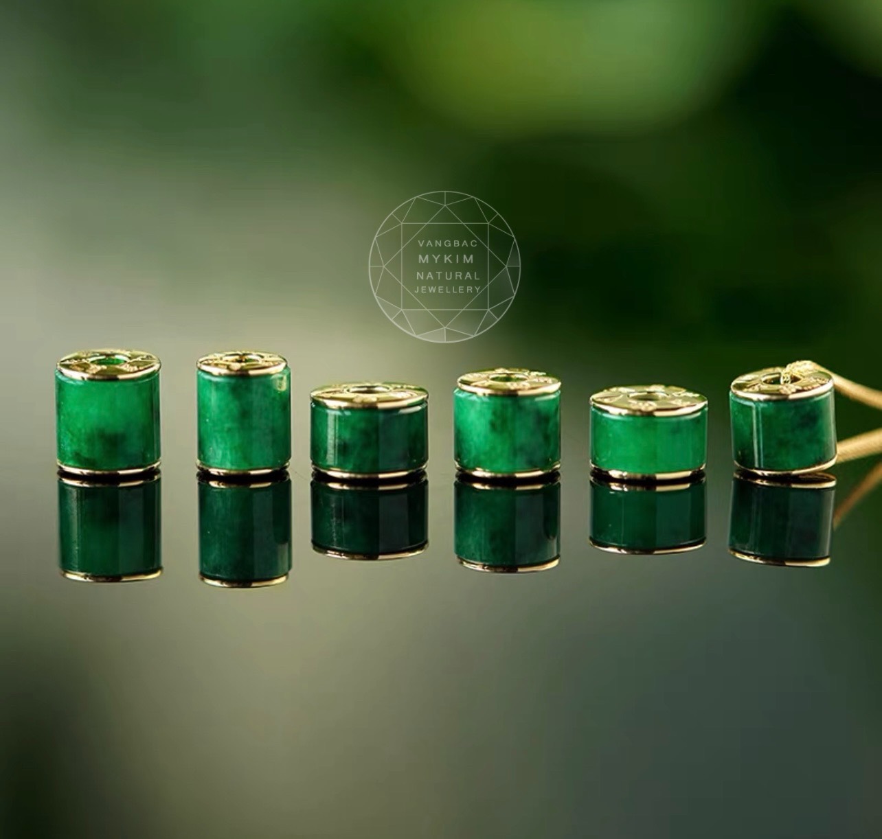 🟩 Mặt Dây Lu Thống Ngọc Phỉ Thúy – Khắc Om Mani Padme Hum | Bọc Vàng 10k | 14k | 18k