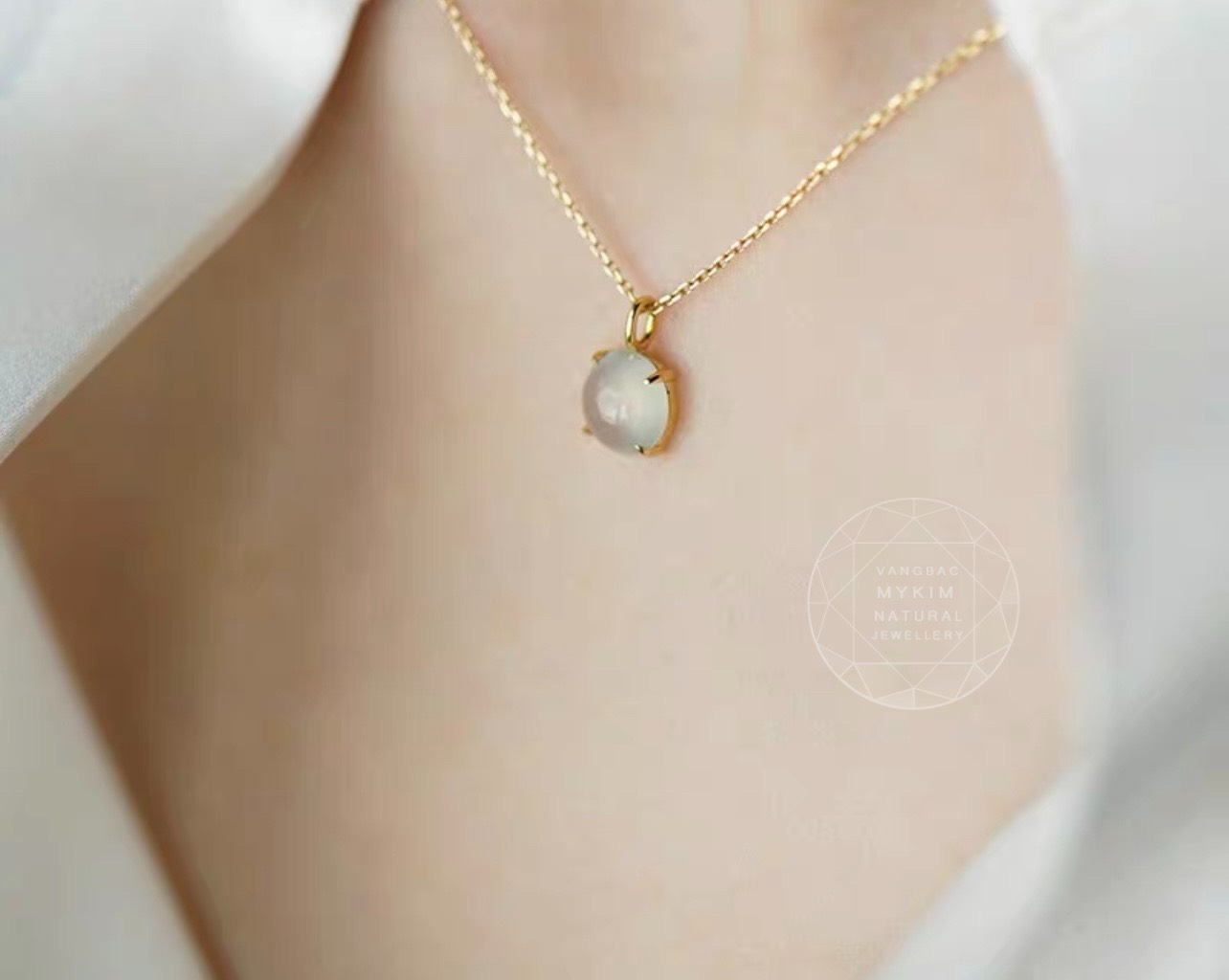 💧 Mặt Dây Băng Ngọc Phỉ Thúy – Vàng 10k | 14k | 18k | Jadeite Tự Nhiên