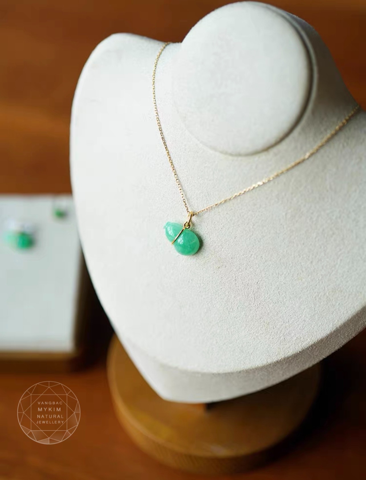 Mặt dây Hồ Lô Ngọc Jadeite - Vàng 10k - 14k - 18k