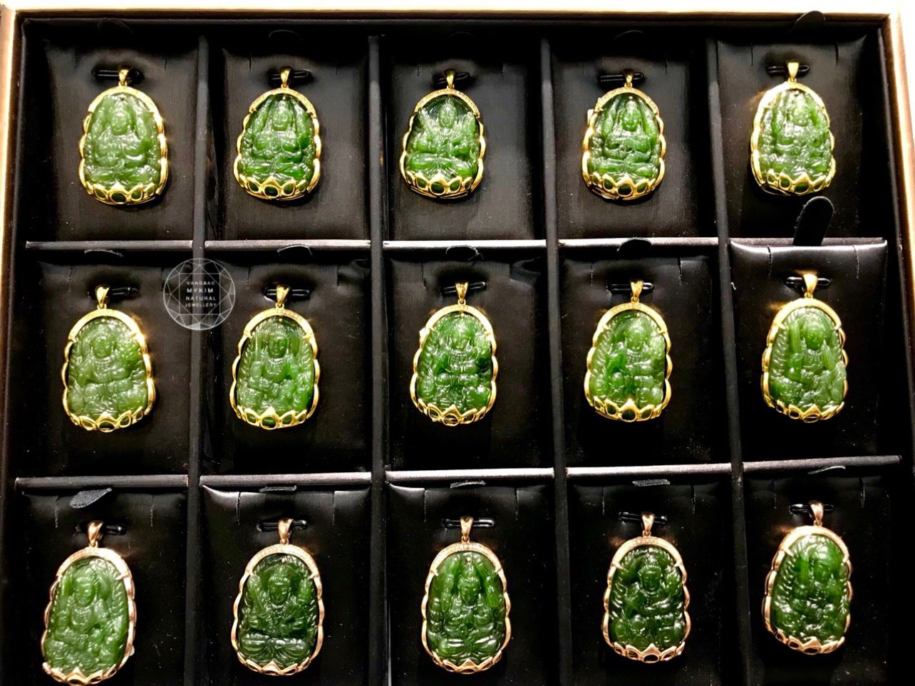 🕉️ Mặt Dây Phật Bản Mệnh Ngọc Bích Nephrite • Bọc Vàng 10k - 14k - 18k • Trang Sức Phong Thủy Bình An & Tài Lộc