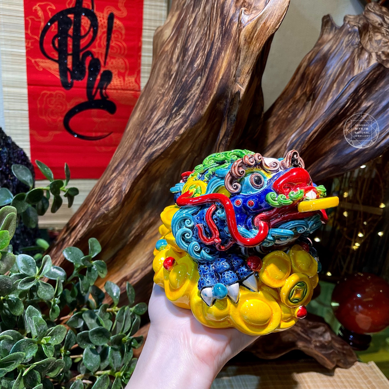 ✨ Cóc Thiềm Thừ Đĩnh Vàng – Gốm Sứ Men Rạn Đài Loan | Linh Vật Tài Lộc Thu Hút May Mắn