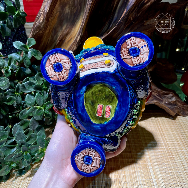 🐸 Cóc Thiềm Thừ Thần Tài – Đực – Gốm Sứ Men Rạn Đài Loan | Linh Vật Mang Tài Lộc, Phú Quý Đầy Đủ