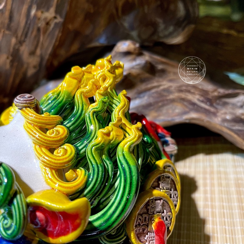 🐸 Cóc Thiềm Thừ Thần Tài – Cái – Gốm Sứ Men Rạn Đài Loan | Biểu Tượng Phú Quý & May Mắn